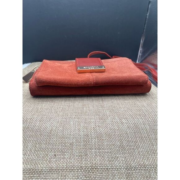 Spartina 449 Suede Crossbody or Clutch Wallet  Rust Color - Picture 7 of 16
